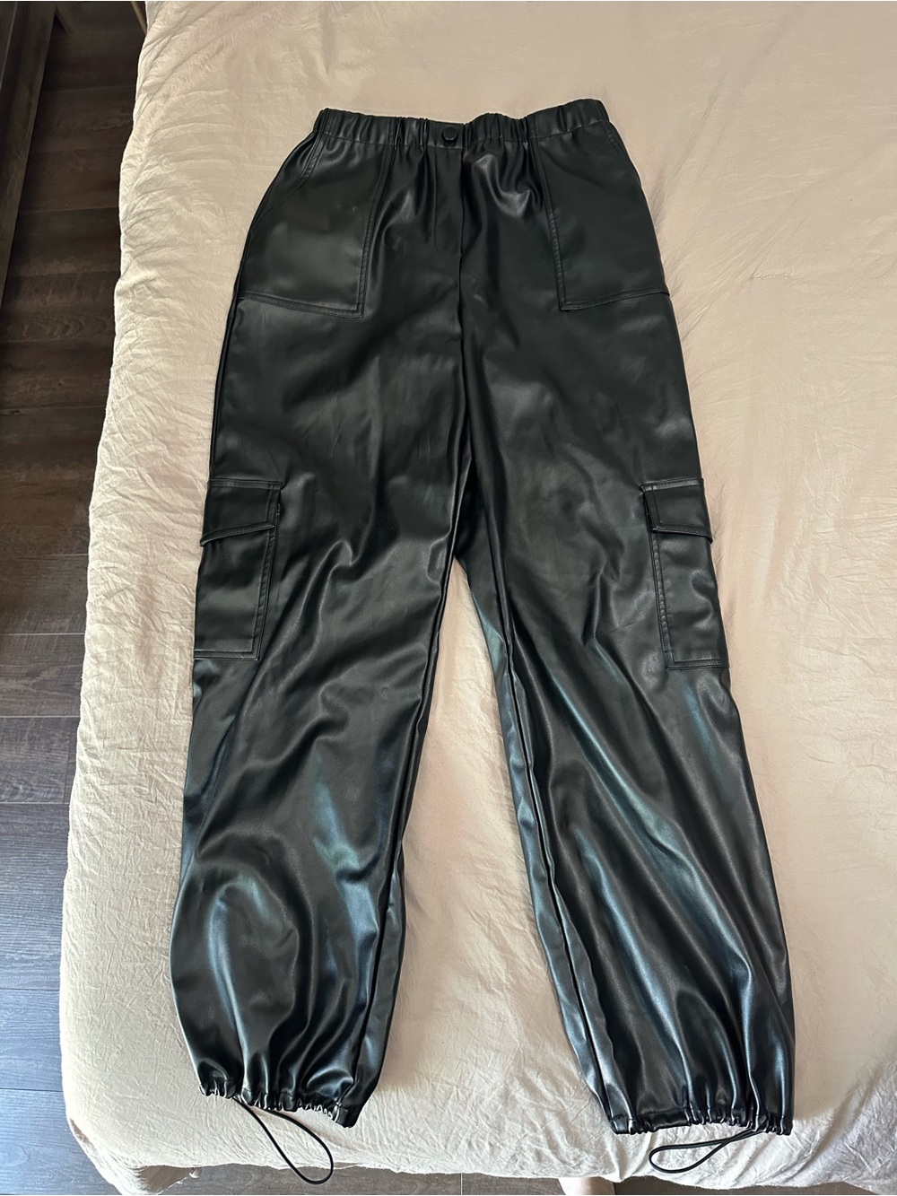 And now this - Faux Leather Cargo pants